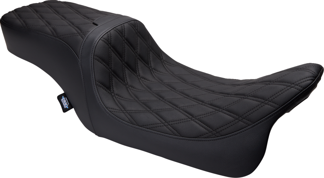 DRAG SPECIALTIES SEATS Predator 2-Up Seat - Vinyl - Double Diamond - w/o Backrest - FLH/FLTR '08-'23 0801-1500
