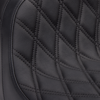 DRAG SPECIALTIES SEATS Predator 2-Up Seat - Vinyl - Double Diamond - w/o Backrest - FLH/FLTR '08-'23 0801-1500