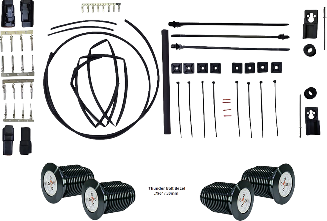 PAUL YAFFE BAGGER NATION Thunder Bolts Kit - Run/Brake/Turn - Black PYO:BB-TB-B