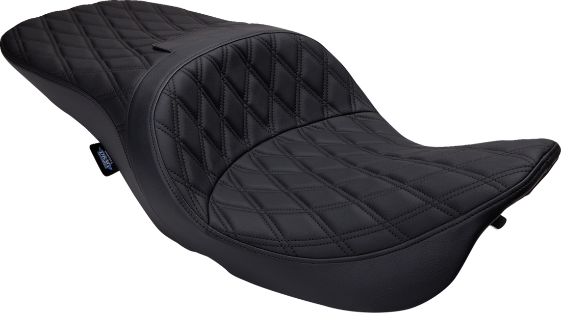 DRAG SPECIALTIES SEATS Freedom Seat - Vinyl - Double Diamond Black Stitch - FLH '97-'07 08011504-4676B