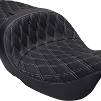 DRAG SPECIALTIES SEATS Freedom Seat - Vinyl - Double Diamond Silver Stitch - FLH '97-'07 08011506-4676C