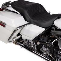 DRAG SPECIALTIES SEATS Freedom Seat - Vinyl - Double Diamond Black Stitch - FLH '97-'07 08011504-4676B