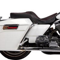 DRAG SPECIALTIES SEATS Freedom Seat - Vinyl - Double Diamond Red Stitch - FLH '97-'07 08011507-4676D