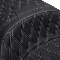DRAG SPECIALTIES SEATS Freedom Seat - Vinyl - Double Diamond Silver Stitch - FLH '97-'07 08011506-4676C