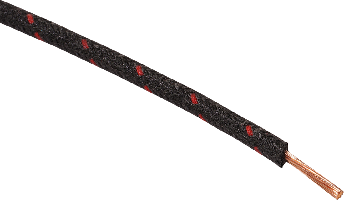 NAMZ 25' Cloth-Braided Wire Spool - 16 Gauge - Black/Red NCBW-02