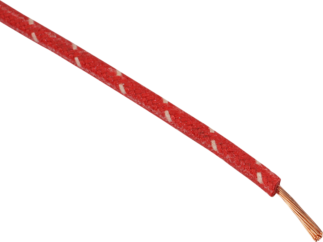 NAMZ 25' Cloth-Braided Wire Spool - 16 Gauge - Red/White NCBW-29