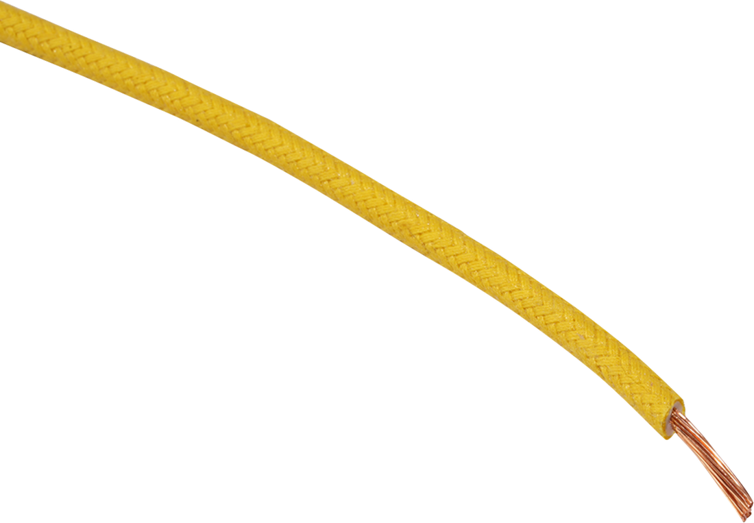 NAMZ 25' Cloth-Braided Wire Spool - 16 Gauge - Yellow NCBW-4
