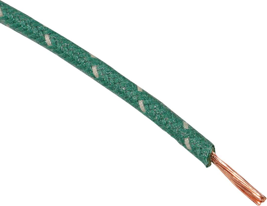 NAMZ 25' Cloth-Braided Wire Spool - 16 Gauge - Green/White NCBW-89