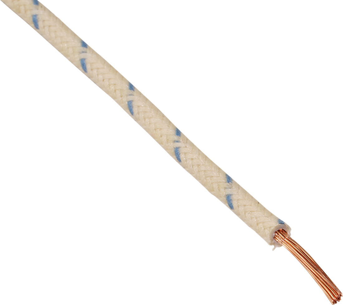 NAMZ 25' Cloth-Braided Wire Spool - 16 Gauge - White/Blue NCBW-96