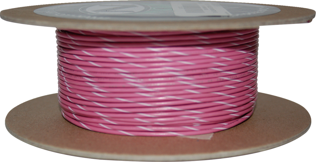 NAMZ 100' Wire Spool - 20 Gauge - Pink/White NWR-109-100-20