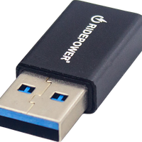 RIDEPOWER Male USB to Female USB-C Adapter - Power - Compact - Black RPUSBUSBCADPT