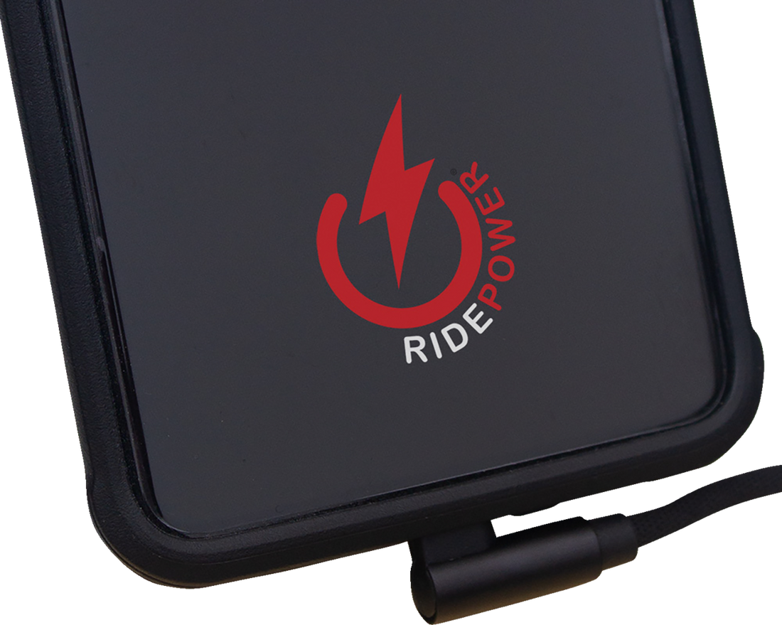 RIDEPOWER 90° Male USB to 90° Male USB-C Cable - Phone - Charger - 18" - Black RP90DGUSBUSBC18