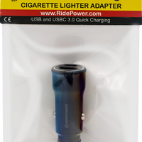 RIDEPOWER Power Adapter - Cigarette Lighter - USB/USB-C - Black RPCIGUSBUSBCADP