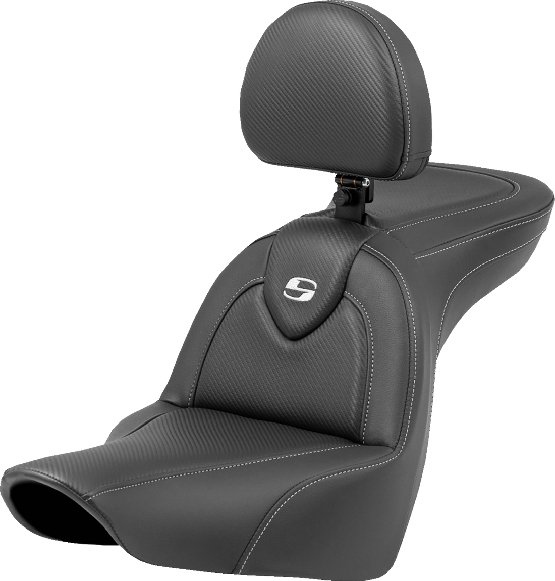 SADDLEMEN Roadsofa™ Carbon Fiber Seat - Carbon Fiber - with Backrest - FXLR/FLSB '18-'23 818-29-185BR