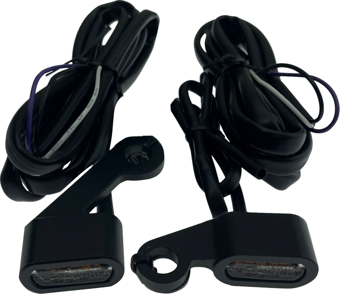 DRAG SPECIALTIES Marker Lights - Matte Black - Amber Lens - '04-'13 XL L22-0236DMBE