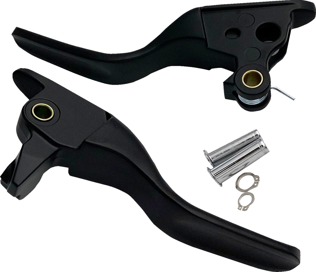DRAG SPECIALTIES Short Lever Set - Black H07-0730SMB
