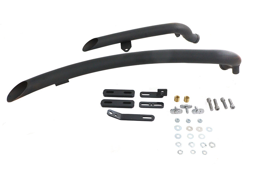 30-0005 - Curved Radius Exhaust Header Set Black by V-Twin