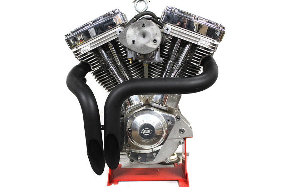 30-0006 - Straight Down Drag Pipe Set Black by V-Twin