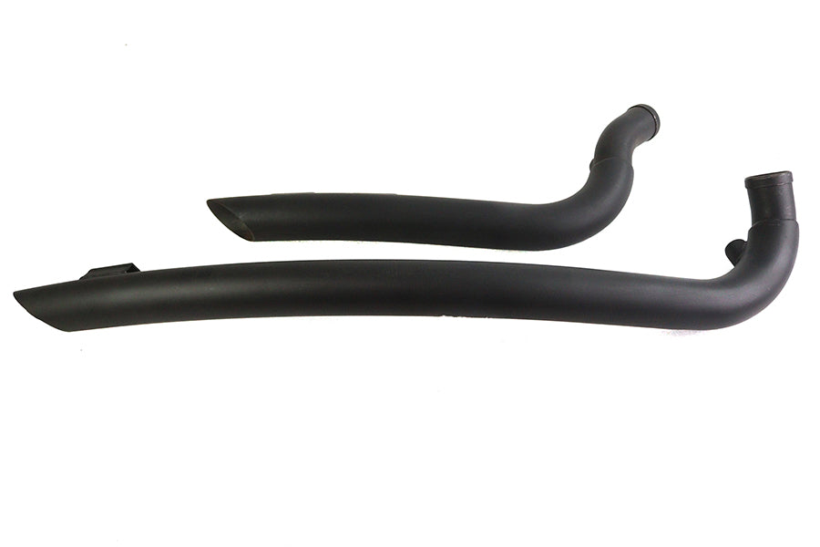 30-0008 - Curved Radius 2  Drag Pipe Set Black by V-Twin