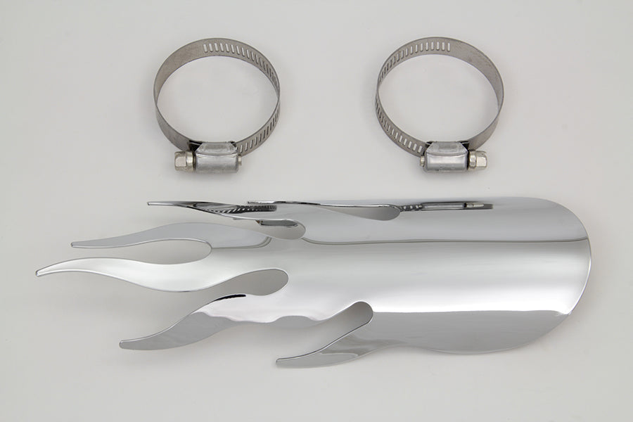 30-0473 - Chrome Flame Heat Shield by V-Twin