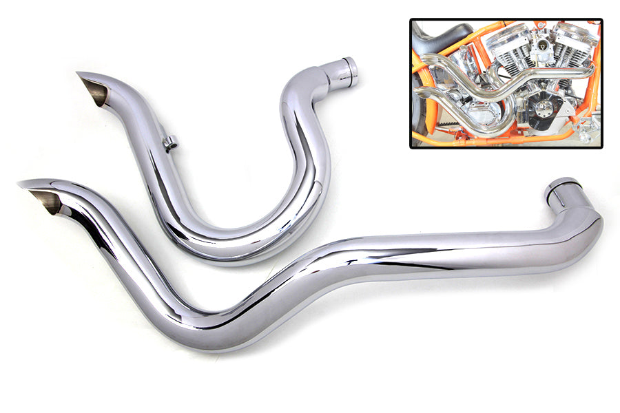 30-0541 - Exhaust Drag Pipe Set Slash Cut by V-Twin