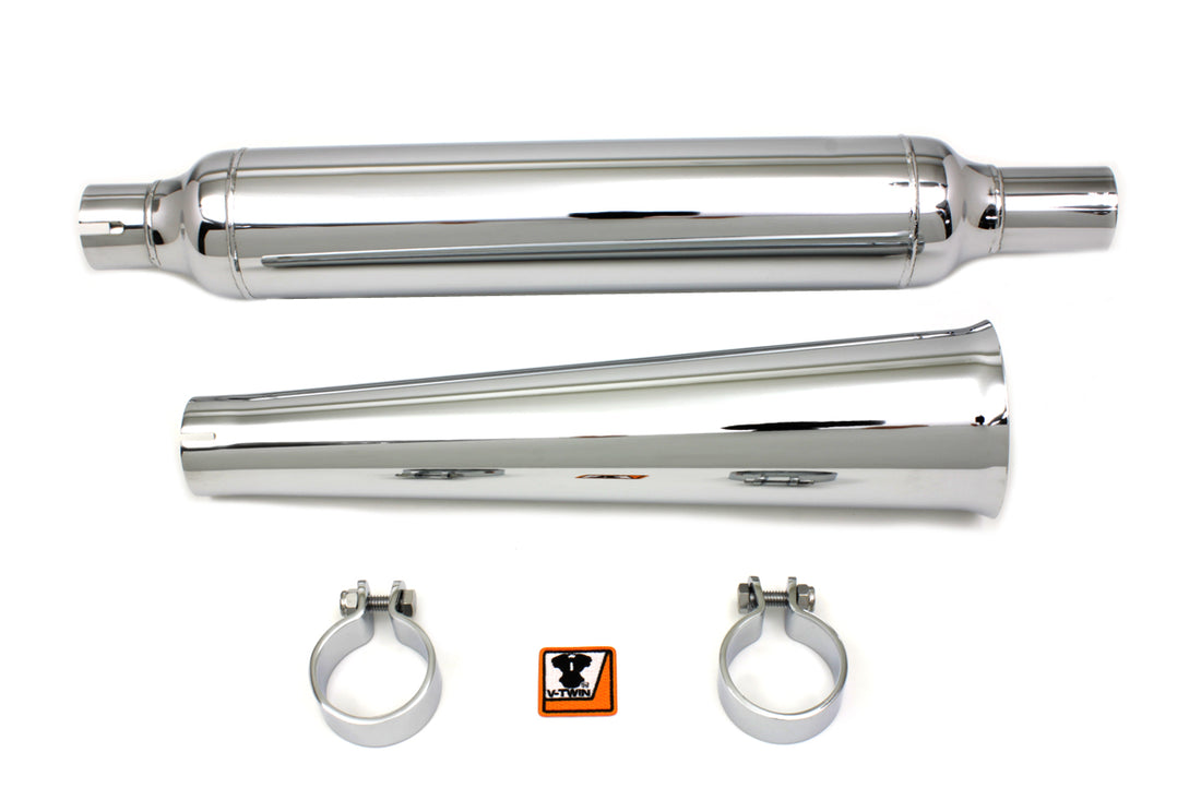 30-0584 - Chrome Muffler with Megaphone Tip by V-Twin