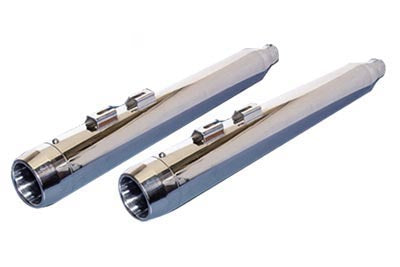 30-0599 - Wyatt Gatling Muffler Set With Chrome End Caps by V-Twin