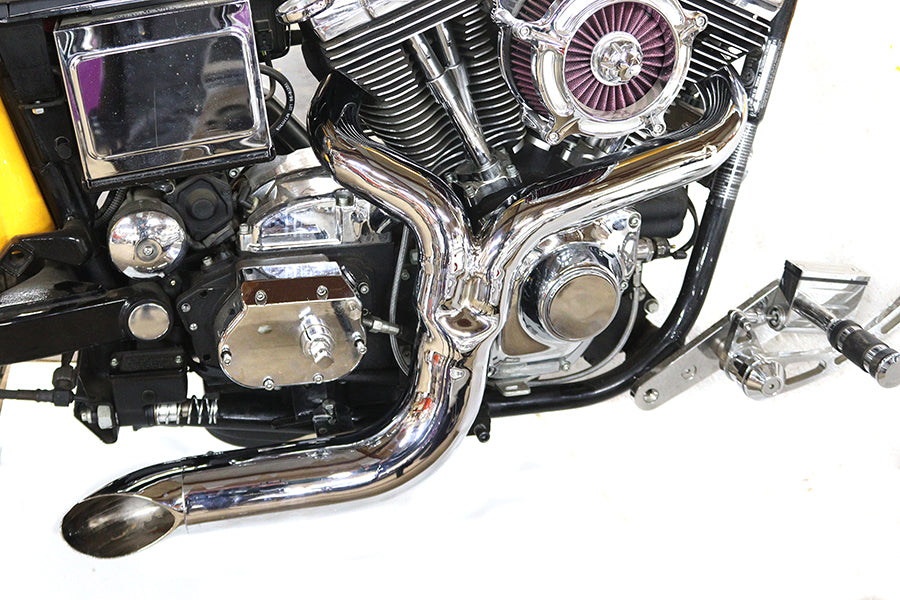 30-0686 - FXD 2:1 Lake Side Pipe Exhaust Chrome by V-Twin