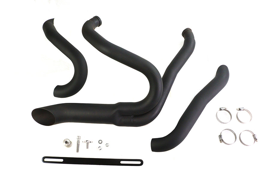 30-0836 - Black Wyatt Gatling 2 into 1 Exhaust Pipe Header Kit by Wyatt Gatling