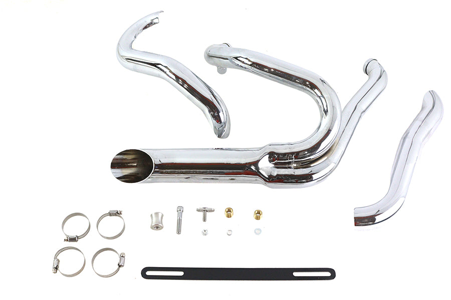 30-0837 - Chrome Wyatt Gatling 2 into 1 Exhaust Pipe Header Kit by Wyatt Gatling