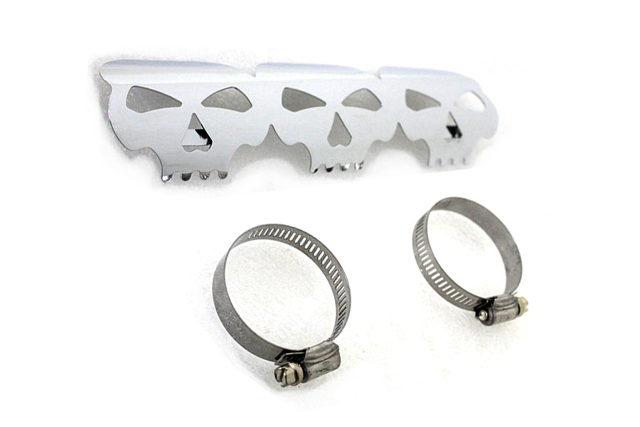 30-0887 - Chrome Skull Heat Shield by V-Twin