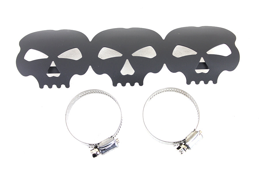 30-0888 - Black Skull Heat Shield by V-Twin