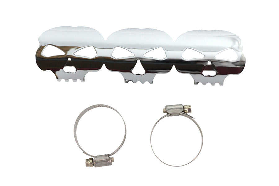 30-0889 - Chrome Skull Heat Shield by V-Twin
