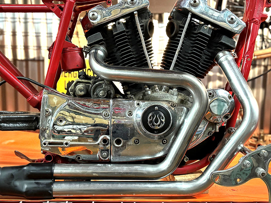 30-0938 - Alphabet XL Exhaust Header Set Raw by V-Twin