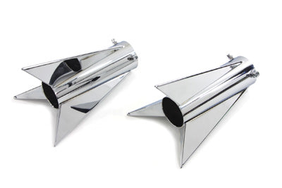 30-0955  Chrome Three Fin Rocket Tip Set for 2 inch Muffler