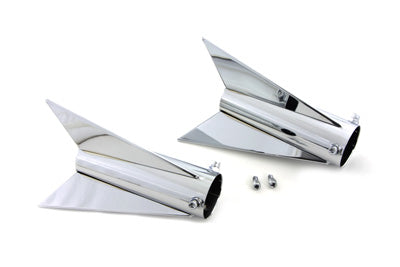 30-0955  Chrome Three Fin Rocket Tip Set for 2 inch Muffler