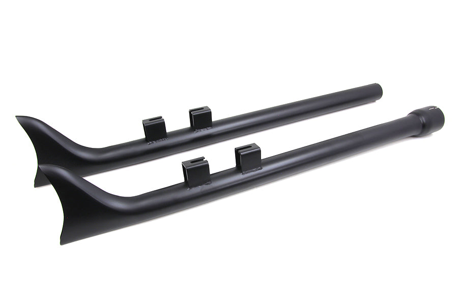 30-0973 - M8 33  Straight Fishtail Exhaust Extension Set Black by V-Twin
