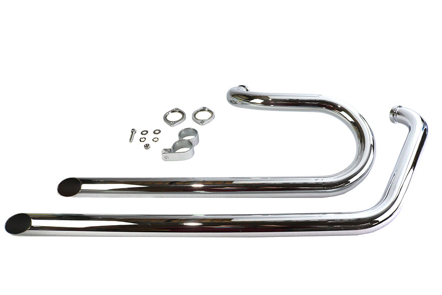 30-1023 - Side By Side Drag Pipe Set Chrome by V-Twin