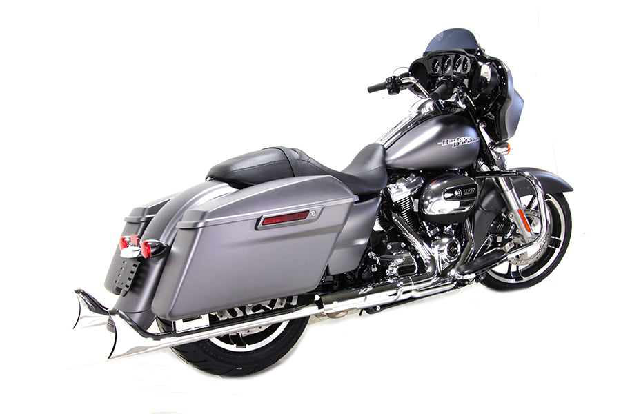 30-1147 - M8 36  Straight Fishtail Exhaust Extension Set Chrome by Wyatt Gatling