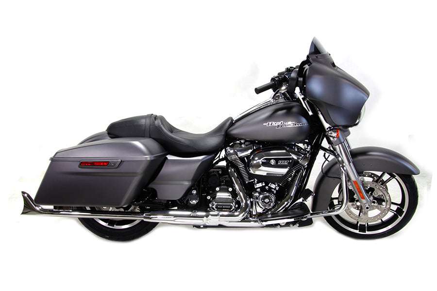 30-1147 - M8 36  Straight Fishtail Exhaust Extension Set Chrome by Wyatt Gatling