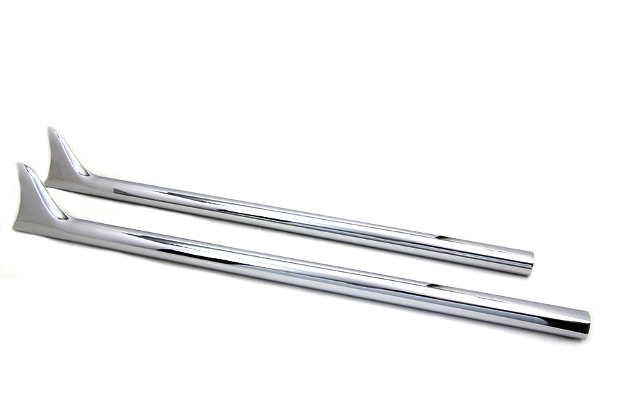 30-1287 - 40 inch Straight Fishtail Exhaust Extension Set Chrome by V-Twin