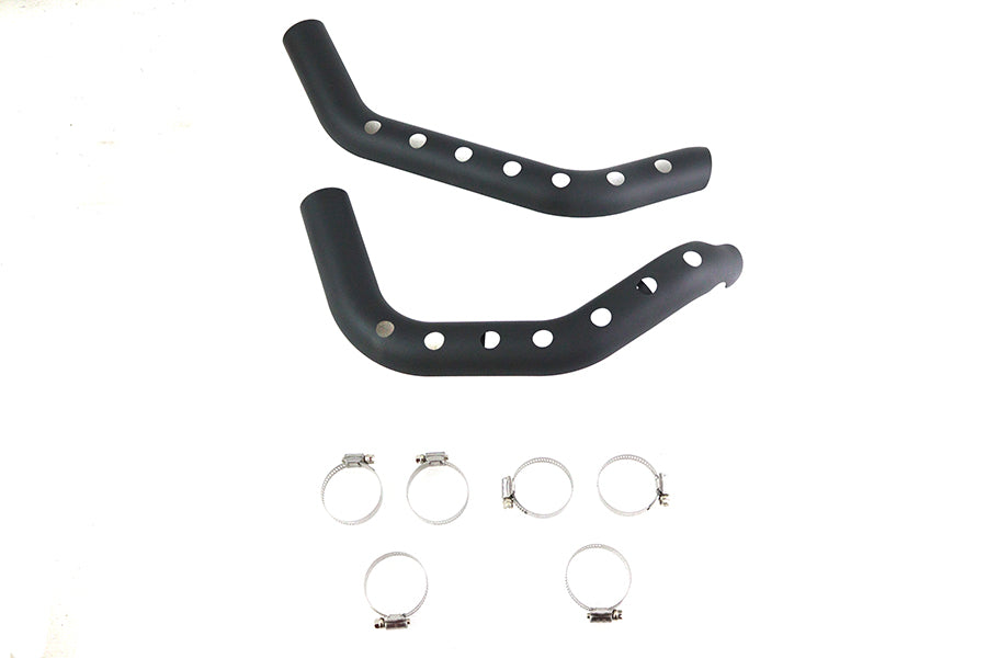 30-1314 - Drilled Heat Shield Set Black by V-Twin