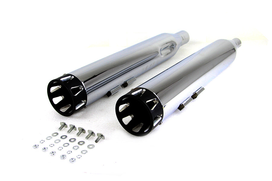 30-1377 - M8 Black Hi-Lite Billet Tip Slip-On Muffler Set by V-Twin