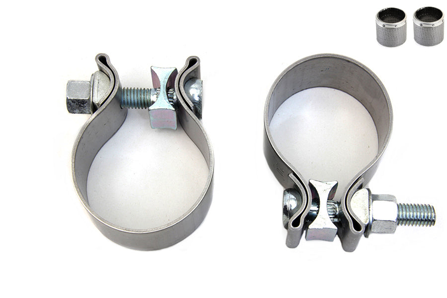 30-1435 - FXST Muffler Body and End Clamp Set Chrome by V-Twin