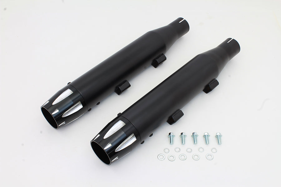 30-1616 - Black Highlighted Revolver Tip Muffler Set by V-Twin