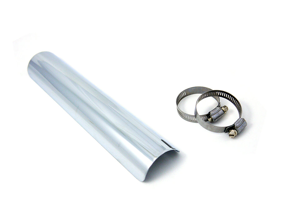 30-1765 - 12 inch Exhaust Heat Shield Chrome by V-Twin