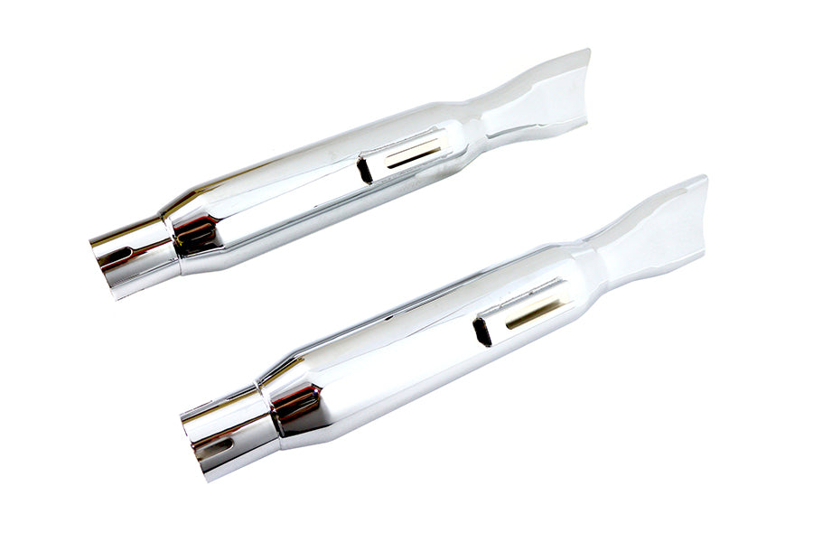 30-1877 - Mini Fishtail Muffler Set Chrome by V-Twin