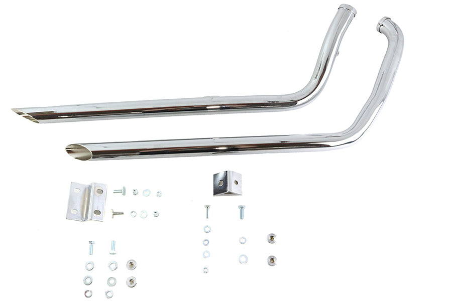 30-1879 - 40 inch Shotgun Exhaust Drag Pipe Set Slash Cut Style by Paughco