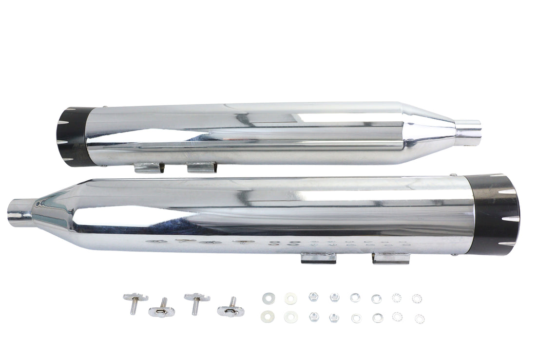 30-1900 - Wyatt Gatling Muffler Set Chrome with Black Dagger Tips by Wyatt Gatling