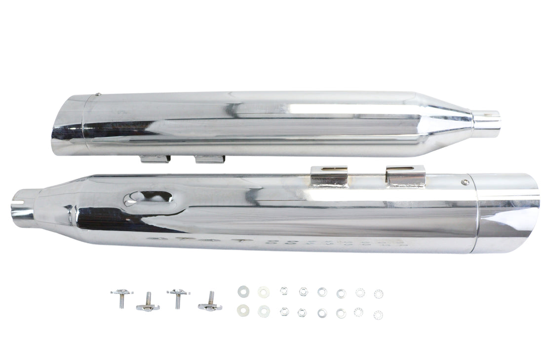 30-1907 - Wyatt Gatling Muffler Set Chrome with Chrome Slash Up Tips by Wyatt Gatling